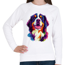 PRINTFASHION Berni Pásztorkutya Portré - Női pulóver - Fehér