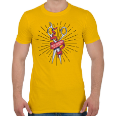 PRINTFASHION Best barber in the city - Férfi póló - Sárga