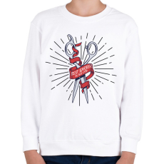 PRINTFASHION Best barber in the city - Gyerek pulóver - Fehér