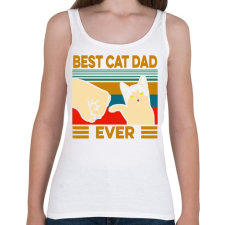 PRINTFASHION Best Cat Dad Ever - Női atléta - Fehér női trikó