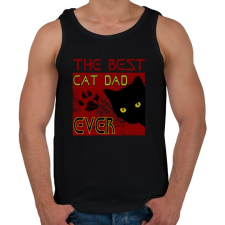 PRINTFASHION BEST CAT DAD - Férfi atléta - Fekete atléta, trikó