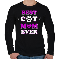 PRINTFASHION Best Cat  - Férfi hosszú ujjú póló - Fekete
