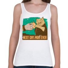 PRINTFASHION Best Cat Mom Ever - Női atléta - Fehér női trikó