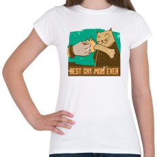 PRINTFASHION Best Cat Mom Ever - Női póló - Fehér
