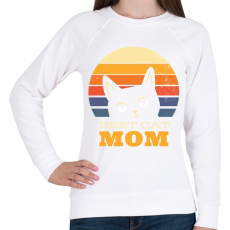 PRINTFASHION Best Cat Mom Ever - Női pulóver - Fehér