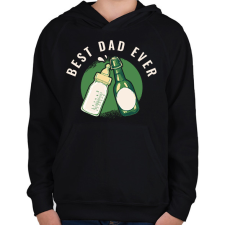 PRINTFASHION Best Dad Ever - Gyerek kapucnis pulóver - Fekete gyerek pulóver, kardigán