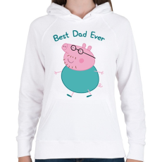 PRINTFASHION Best Dad Ever - Női kapucnis pulóver - Fehér