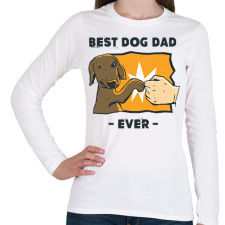 PRINTFASHION Best dog dad ever - Női hosszú ujjú póló - Fehér női póló