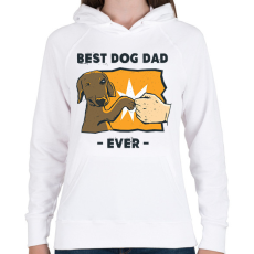 PRINTFASHION Best dog dad ever - Női kapucnis pulóver - Fehér