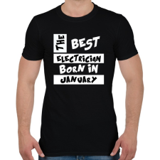 PRINTFASHION Best Electrician Born in January - Férfi póló - Fekete férfi póló