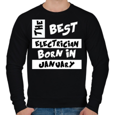 PRINTFASHION Best Electrician Born in January - Férfi pulóver - Fekete