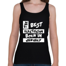 PRINTFASHION Best Electrician Born in January - Női atléta - Fekete