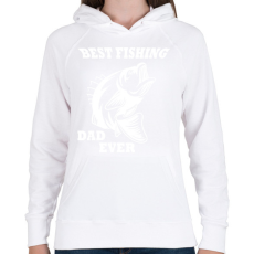 PRINTFASHION Best Fishing - Női kapucnis pulóver - Fehér