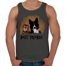 PRINTFASHION best freinds - Férfi atléta - Sötétszürke atléta, trikó