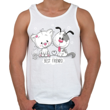 PRINTFASHION best frends - Férfi atléta - Fehér atléta, trikó