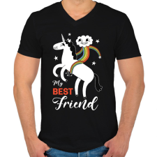 PRINTFASHION Best friend - Férfi V-nyakú póló - Fekete férfi póló
