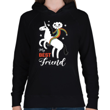 PRINTFASHION Best friend - Női kapucnis pulóver - Fekete női pulóver, kardigán