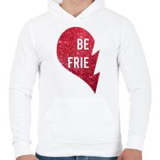 PRINTFASHION Best friends - left - Férfi kapucnis pulóver - Fehér férfi pulóver, kardigán