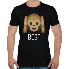 PRINTFASHION Best Friends - Monkey 1 - Férfi póló - Fekete férfi póló