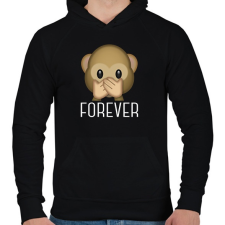 PRINTFASHION Best Friends - Monkey 3 - Férfi kapucnis pulóver - Fekete férfi pulóver, kardigán