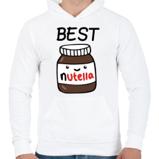 PRINTFASHION Best Friends - Nutellás kenyér 1 - Férfi kapucnis pulóver - Fehér