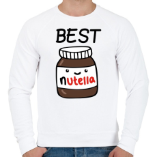 PRINTFASHION Best Friends - Nutellás kenyér 1 - Férfi pulóver - Fehér