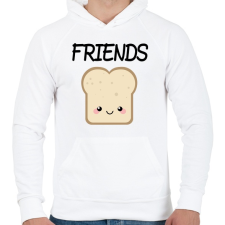 PRINTFASHION Best Friends - Nutellás kenyér 2 - Férfi kapucnis pulóver - Fehér férfi pulóver, kardigán