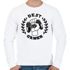 PRINTFASHION Best Gamer - Férfi pulóver - Fehér férfi pulóver, kardigán