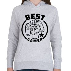 PRINTFASHION Best gamer - Női kapucnis pulóver - Sport szürke