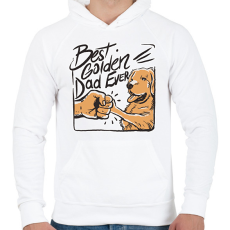 PRINTFASHION Best Golden Dad Ever - Férfi kapucnis pulóver - Fehér