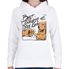 PRINTFASHION Best Golden Dad Ever - Női kapucnis pulóver - Fehér női pulóver, kardigán