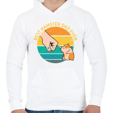 PRINTFASHION Best Hamster Dad Ever - Férfi kapucnis pulóver - Fehér férfi pulóver, kardigán