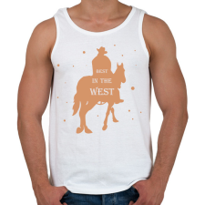 PRINTFASHION Best in the west - Férfi atléta - Fehér atléta, trikó