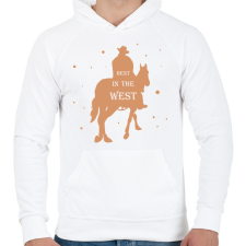 PRINTFASHION Best in the west - Férfi kapucnis pulóver - Fehér férfi pulóver, kardigán