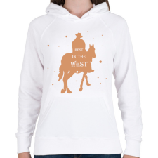 PRINTFASHION Best in the west - Női kapucnis pulóver - Fehér női pulóver, kardigán