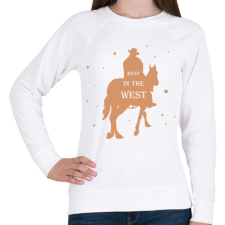PRINTFASHION Best in the west - Női pulóver - Fehér női pulóver, kardigán