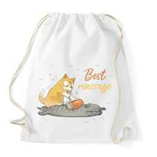 PRINTFASHION Best massage - Sportzsák, Tornazsák - Fehér tornazsák