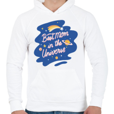 PRINTFASHION Best Mom in the universe - Férfi kapucnis pulóver - Fehér
