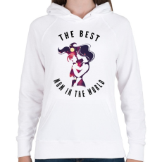 PRINTFASHION BEST MOM - Női kapucnis pulóver - Fehér