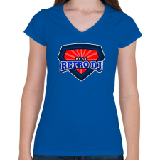 PRINTFASHION BEST RETRO DJ - Női V-nyakú póló - Királykék női póló