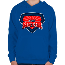PRINTFASHION BEST SISTER - Gyerek kapucnis pulóver - Királykék gyerek pulóver, kardigán
