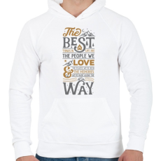 PRINTFASHION Best things - a legjobb dolgok az életben - Férfi kapucnis pulóver - Fehér