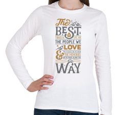 PRINTFASHION Best things - a legjobb dolgok az életben - Női hosszú ujjú póló - Fehér női póló
