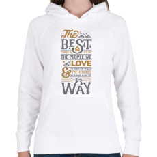 PRINTFASHION Best things in life - Női kapucnis pulóver - Fehér