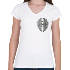 PRINTFASHION Best year - Évszámmal - Női V-nyakú póló - Fehér női póló