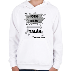 PRINTFASHION Beszélő póló - Gyerek kapucnis pulóver - Fehér