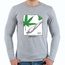 PRINTFASHION Beszívva - Férfi hosszú ujjú póló - Sport szürke férfi póló