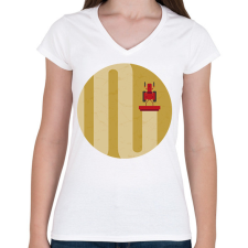 PRINTFASHION Betakarítás - Női V-nyakú póló - Fehér női póló