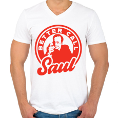 PRINTFASHION Better Call Saul  - Férfi V-nyakú póló - Fehér