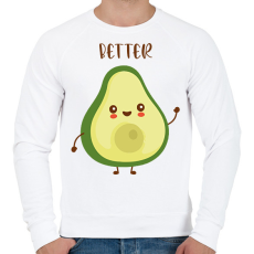 PRINTFASHION Better (half) - Férfi pulóver - Fehér